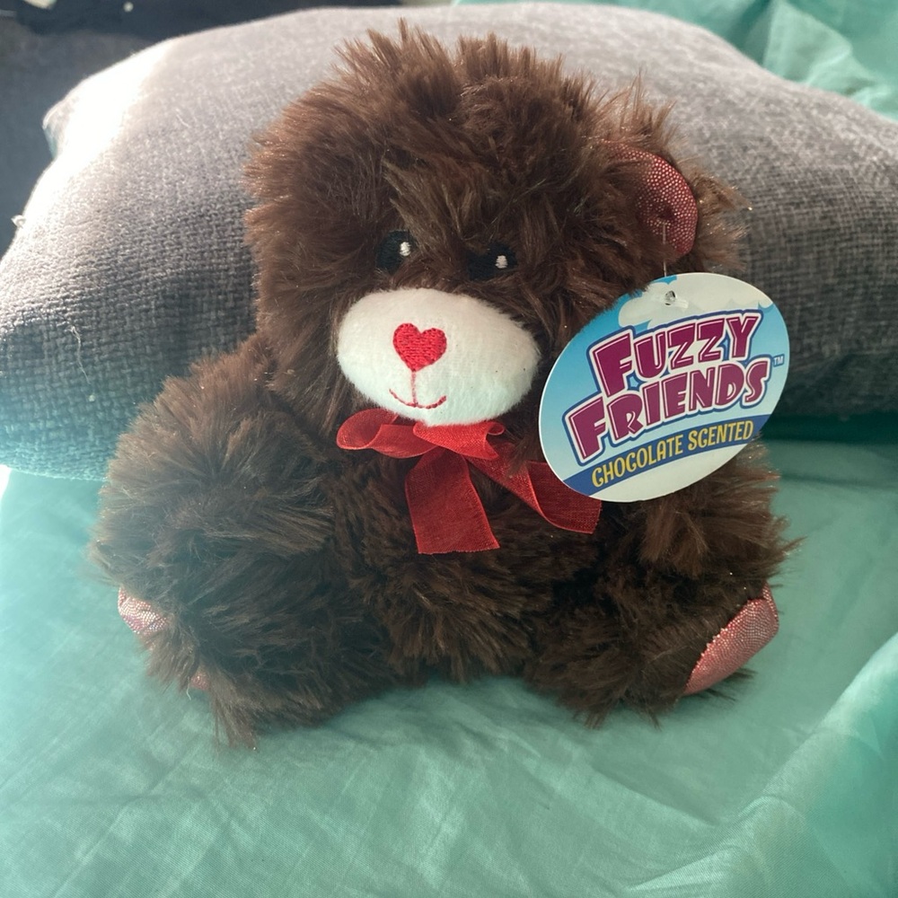 FRIENDS Brown Plush Bear with Red Accents